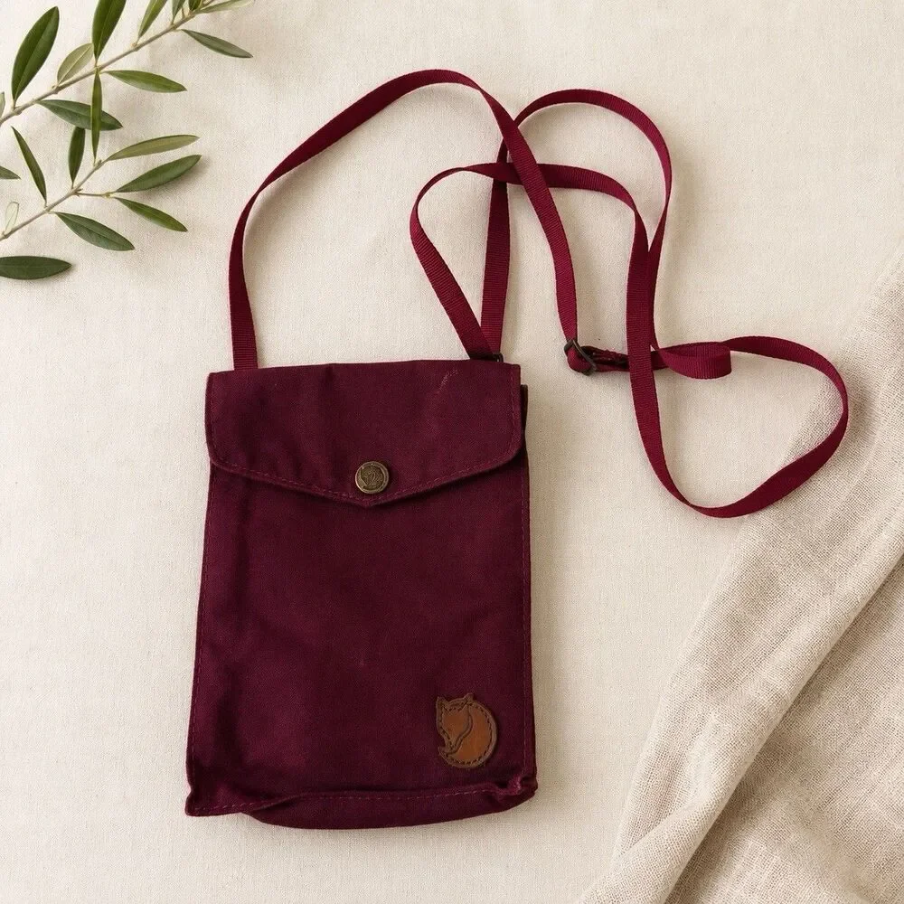 Fjallraven Pocket Bag G-1000 Burgundy Crossbody Mini Travel Shoulder Bag Sweden